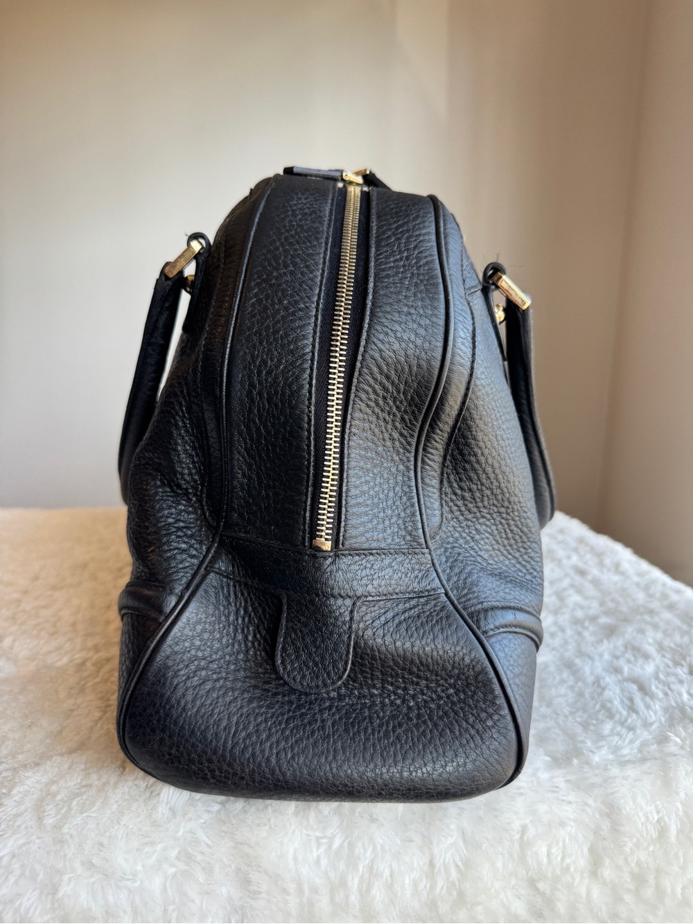 Gucci Black Leather Satchel with Green and Red Web Stripe and Gold GG - Picture 4 of 15
